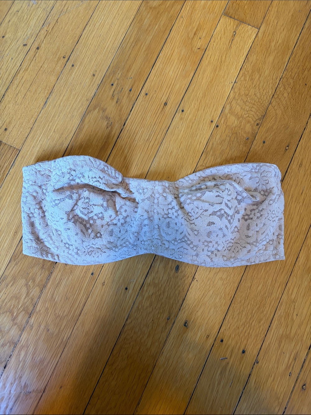 Wacoal 34D Strapless Lace Bandeau Bra - Light Beige